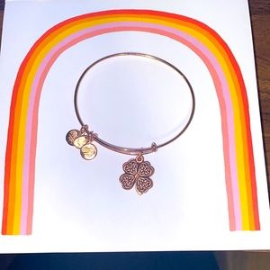 Alex Ani Four Leaf Clover Bangle in Rose Gold